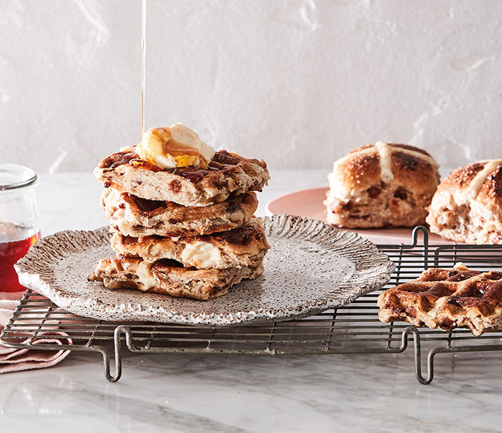 Apple & Cinnamon Hot Cross Bun Waffles