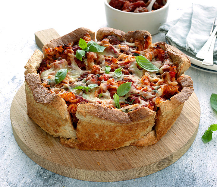 Garlic Bread Pasta Torte