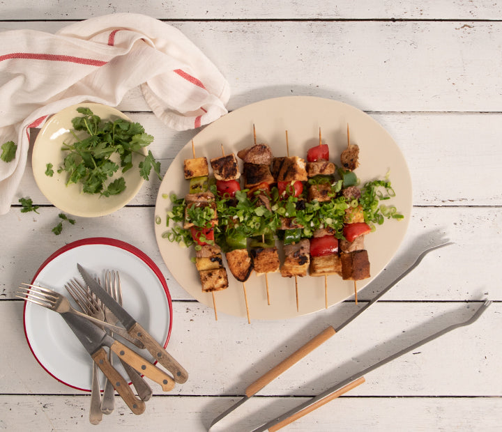 Hawaiian Pork & Crouton Skewers