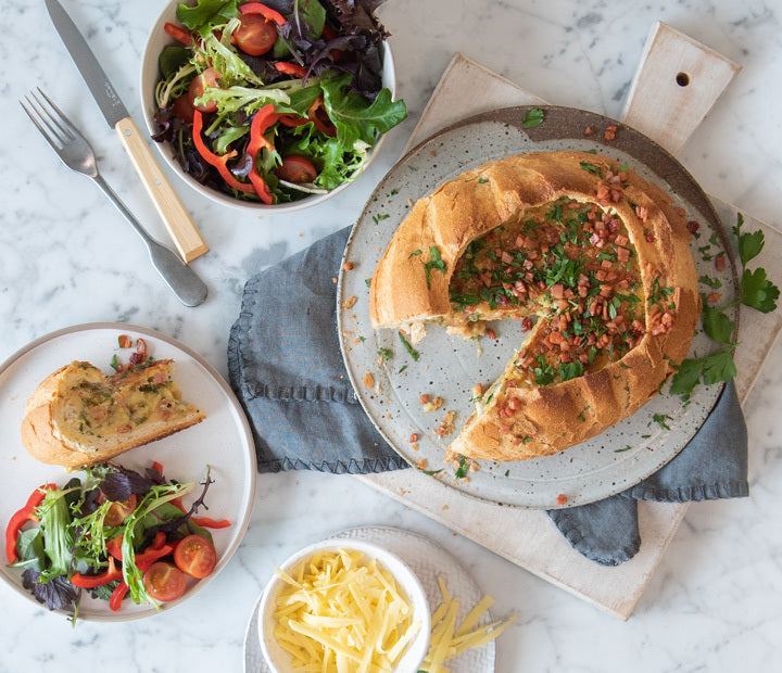 Cheese & Bacon Quiche Cob