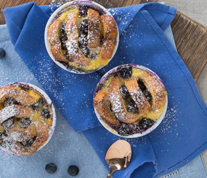 Blueberry Breakfast Bread Puddings