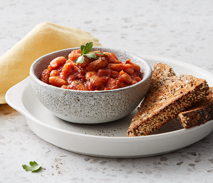 Homemade Baked Beans with Toast
