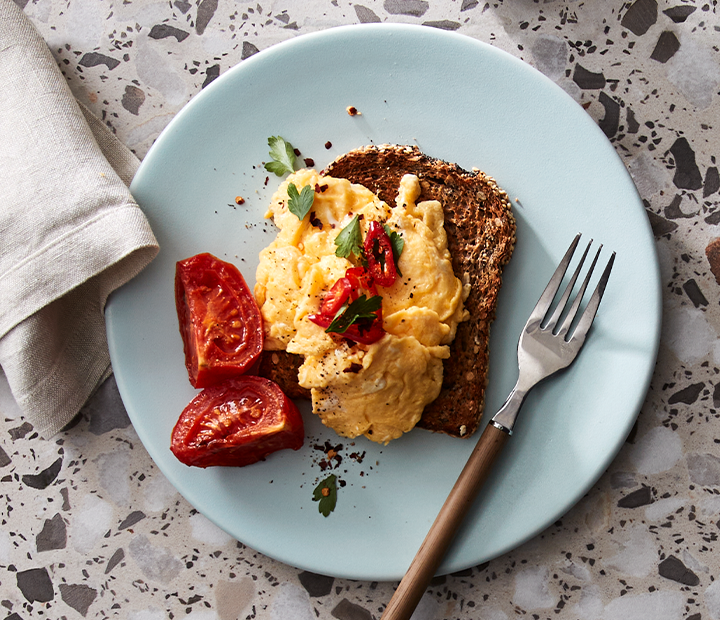 Eggs & Grilled Tomato on Cape Seed Toast