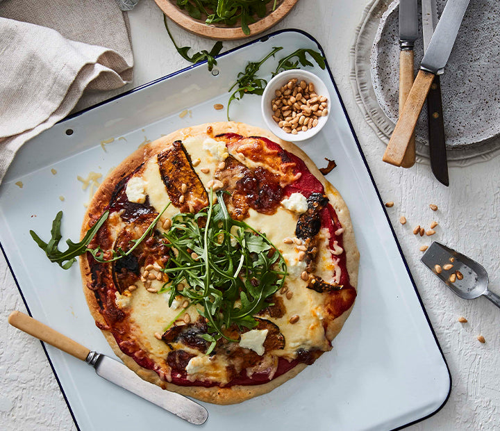 Pumpkin Pizza with Caramelised Onion & Goats Cheese Recipe