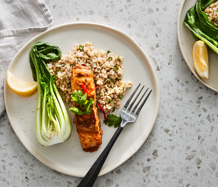 Salmon Curry & Coconut Brown Rice Recipe