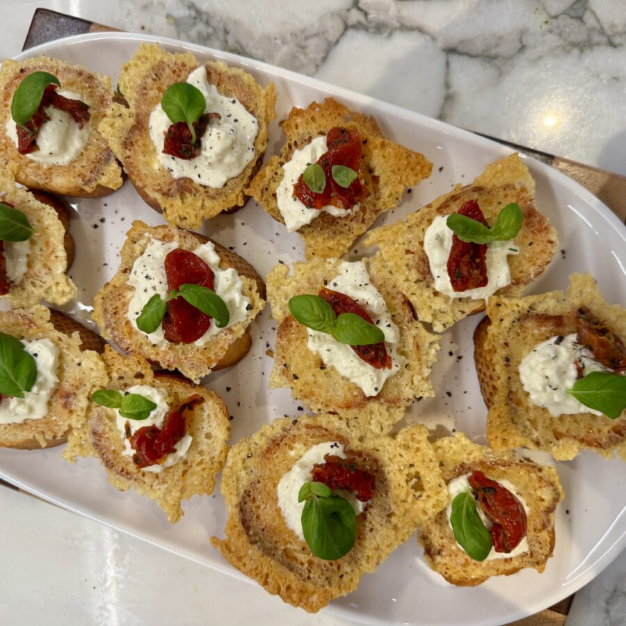 Parmesan Crusted Crostini recipe