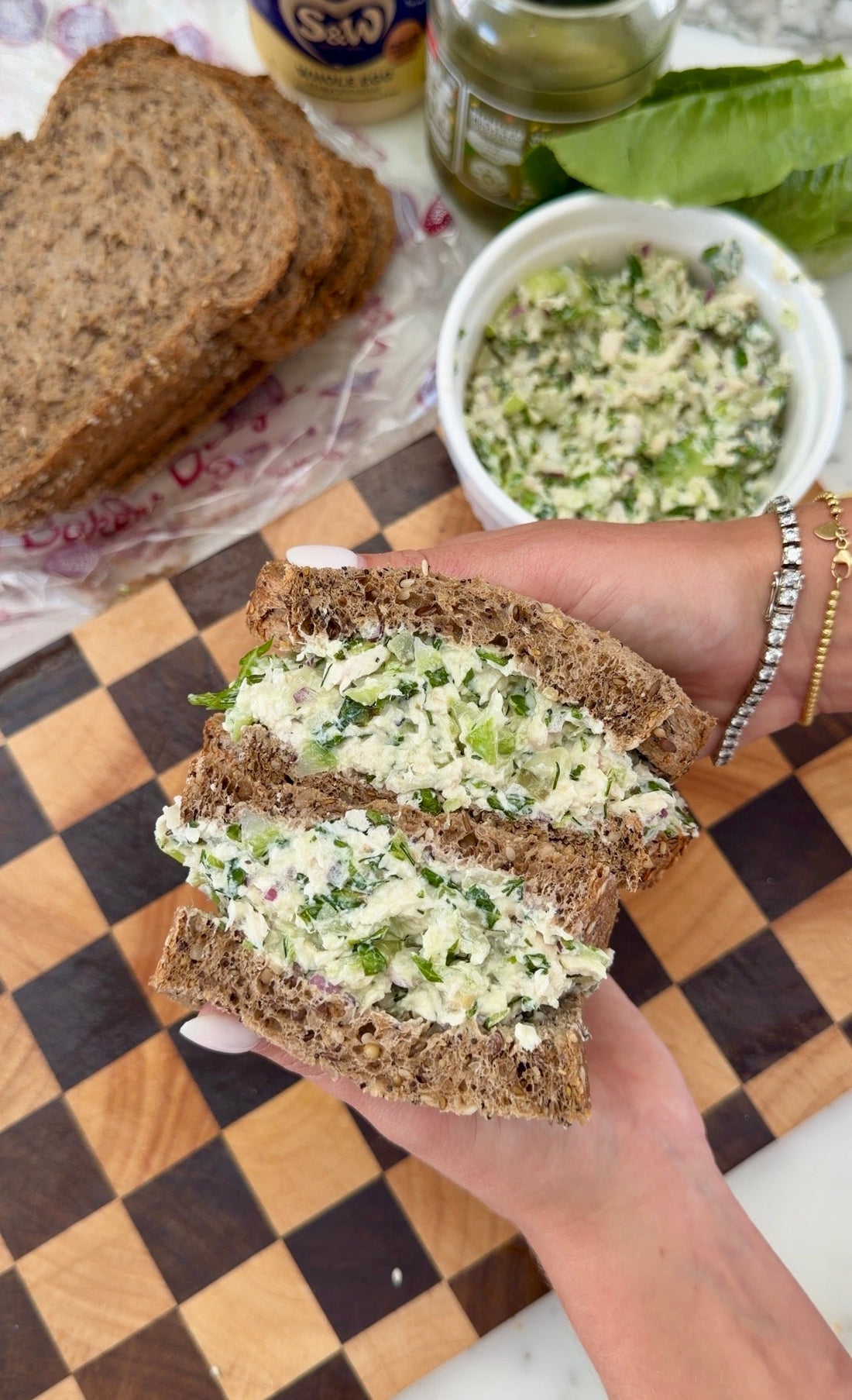 Chopped Chicken & Pickle Sandwich Recipe