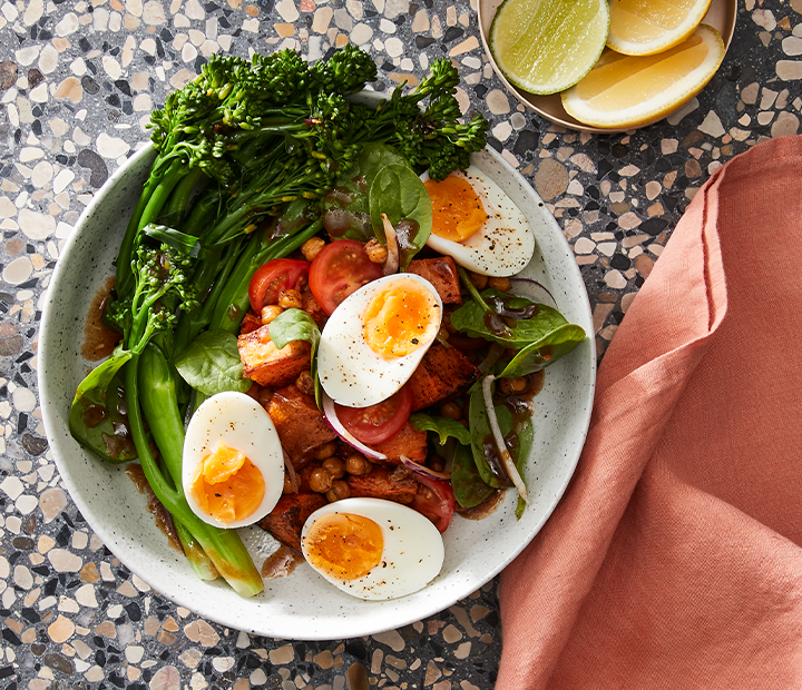 Egg Salad with Roasted Sweet Potato & Chickpea Recipe