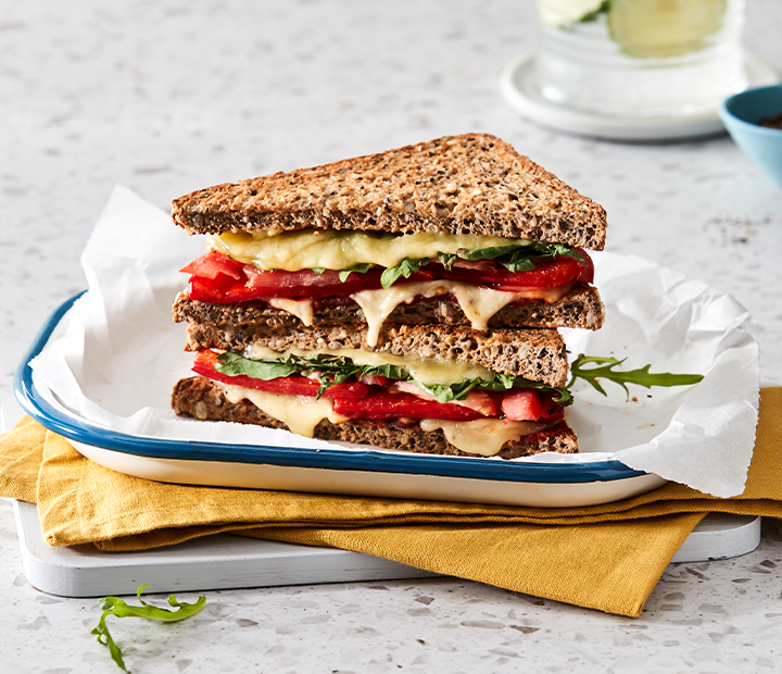 Toasted Sandwich with Roast Capsicum, Chipotle Sauce, Cheese and Rocket Recipe
