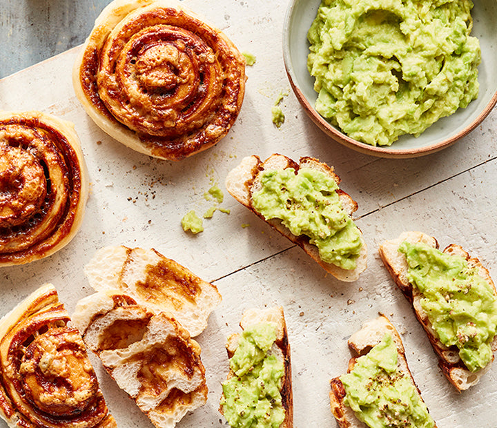 Mini Cheesymite Scroll with Avocado Smash