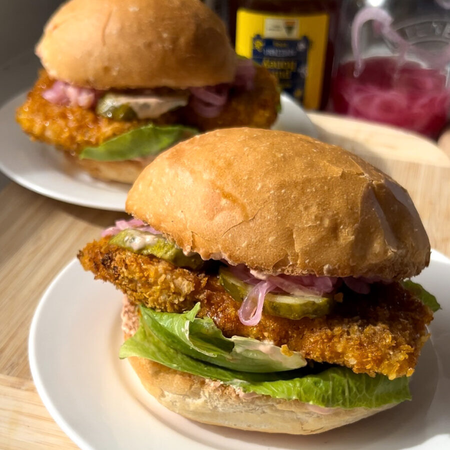 Baked Crispy Chicken Burger Recipe