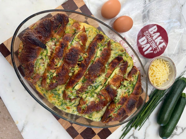 Ham & Cheese Croissant Zucchini Slice Recipe