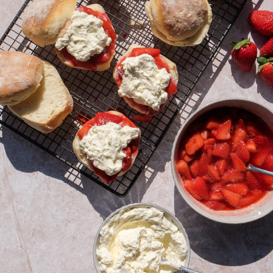 Macerated Strawberries & Cream Scones Recipe