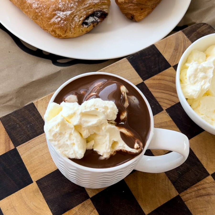 European Thick Hot Chocolate & Pastries Recipe