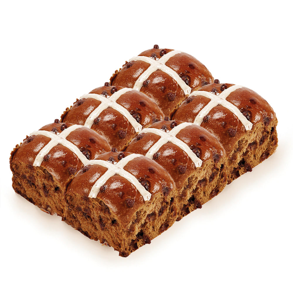 Mocha Hot Cross Bun 6 Pack