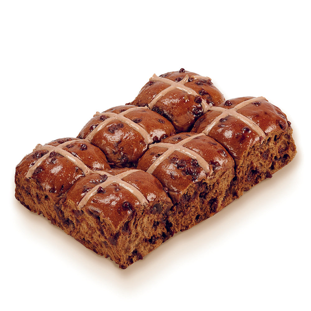 Mocha Hot Cross Bun 6 Pack